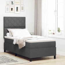 vidaXL Boxrugós ágy matracmal Sötétszürke 90 x 200 cm szövet ágy és ágykellék