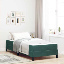  vidaXL Boxrugós ágy matracmal Sötétzöld 100 x 200 cm szövet ágy és ágykellék