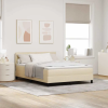 vidaXL Boxrugós ágy párnával fejtámlával Krém 140 x 190 cm szövet