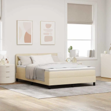 vidaXL Boxrugós ágy párnával fejtámlával Krém 140 x 190 cm szövet ágy és ágykellék