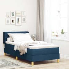 vidaXL Boxspring Ágy Kék Mattal - 100 x 200 cm Szövet ágy és ágykellék