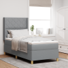 vidaXL Boxspring Ágy Matrac 90x200 cm Világosszürke Szövet