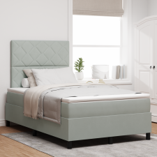 vidaXL Boxspring Ágy Matrac Dokumentáció Szürke 120x200 cm Bársony ágy és ágykellék