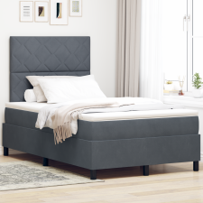 vidaXL Boxspring Ágy Matrac Éjfekete Kis Dupla Velúr ágy és ágykellék