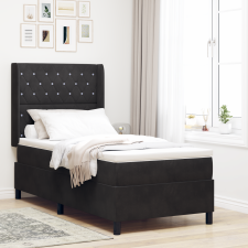 vidaXL Boxspring Ágy Matrac és LED Fekete 100x200 cm Bársonyos ágy és ágykellék