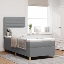 vidaXL Boxspring Ágy Matrac és LED Fény Szürke 100x200 cm Szövet ágy és ágykellék