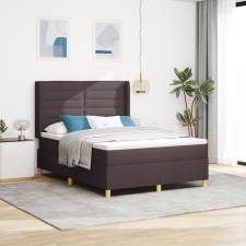 vidaXL Boxspring Ágy Matrac és LED Sötét Barna 140x190 cm Szövet ágy és ágykellék