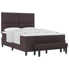 vidaXL Boxspring Ágy Matrac és Pad Sötétbarna 160x200 cm Szövet (3344159) ágy és ágykellék