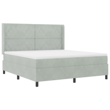 vidaXL Boxspring Ágy Matrac Fény Szürke 180x200 cm Bársony (3341966) ágy és ágykellék