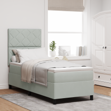 vidaXL Boxspring Ágy Matrac Fény Szürke 80x200 cm Bársony ágy és ágykellék