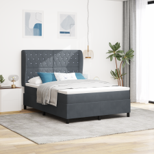 vidaXL Boxspring Ágy Matrac Káprázatos Szürke 140x190 cm Velúr ágy és ágykellék