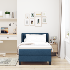vidaXL Boxspring Ágy Matrac Kék 100x200 cm Szövet ágy és ágykellék
