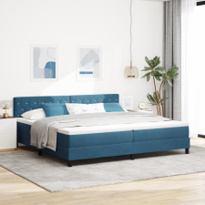 vidaXL Boxspring Ágy Matrac Kék 200x200 cm Bársonyos ágy és ágykellék