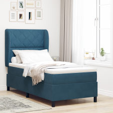 vidaXL Boxspring Ágy Matrac Kék 90x190 cm Bársony ágy és ágykellék
