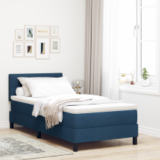 vidaXL Boxspring Ágy Matrac Kék 90x190 cm Szövet ágy és ágykellék