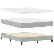 vidaXL Boxspring Ágy Matrac Kép Sötétszürke 140x200 cm Bársony (3340388) ágy és ágykellék