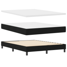vidaXL Boxspring Ágy Matrac Készlettel Fekete 140x190 cm Szövet (3340019) ágy és ágykellék
