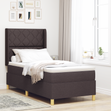 vidaXL Boxspring Ágy Matrac Kétszemélyes Sötétbarna 90x200 cm Szövet ágy és ágykellék