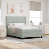 vidaXL Boxspring Ágy Matrac Könnyű Szürke 160x200 cm Bársony
