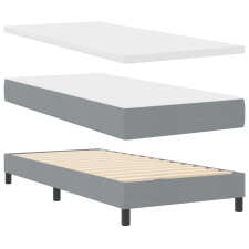vidaXL Boxspring Ágy Matrac Közép Grey 90x190 cm Szövet (3339996) ágy és ágykellék