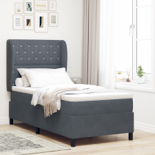 vidaXL Boxspring Ágy Matrac Közép Szürke 90x190 cm Bársonyos ágy és ágykellék