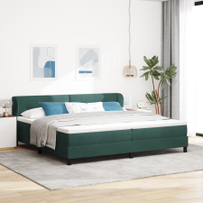 vidaXL Boxspring Ágy Matrac Középsötét Zöld 200x200 cm Bársony ágy és ágykellék