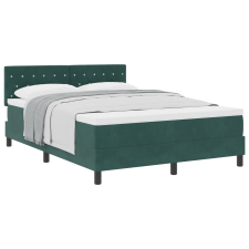 vidaXL Boxspring Ágy Matrac Között Sötét Zöld 140x190 cm Bársony (3339107) ágy és ágykellék