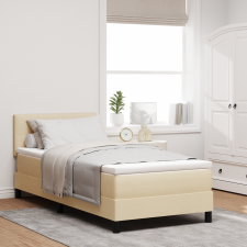 vidaXL Boxspring Ágy Matrac Kream 100x200 cm Szövet ágy és ágykellék