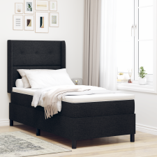 vidaXL Boxspring Ágy Matrac + LED Fekete 100x200 cm Szövet ágy és ágykellék
