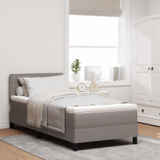 vidaXL Boxspring Ágy Matrac & LED Taupe 100x200 cm Szövet ágy és ágykellék