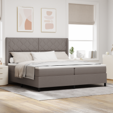 vidaXL Boxspring Ágy Matrac Mokka 200x200 cm Szövet ágy és ágykellék