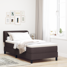 vidaXL Boxspring Ágy Matrac Nélkül Sötétbarna 100x200 cm Szövet ágy és ágykellék