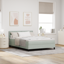 vidaXL Boxspring Ágy Matrac nélkül Világosszürke 140x200 cm Bársony ágy és ágykellék