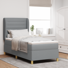 vidaXL Boxspring Ágy Matrac nélkül Világosszürke 90x200 cm Szövet ágy és ágykellék