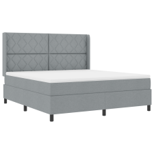 vidaXL Boxspring Ágy Matrac S-LED Fénnyel Szürke 180x200 cm Szövet (3343581) ágy és ágykellék