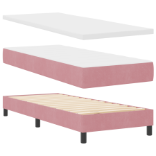 vidaXL Boxspring Ágy Matrac Sötét Rózsaszín 80x200 cm Bársony (3341497) ágy és ágykellék