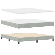 vidaXL Boxspring Ágy Matrac Világosszürke 180x200 cm, Bársonyos (3340454) ágy és ágykellék