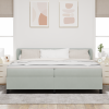 vidaXL Boxspring Ágy Matrac, Világosszürke, 200x200 cm, Bársony