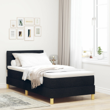 vidaXL Boxspring Ágy Matraccal & LED Fekete 80x200 cm Szövet ágy és ágykellék