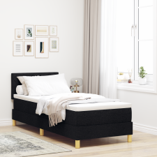vidaXL Boxspring ágy matraccal és LED-del - Fekete 80x200 cm Szövet ágy és ágykellék