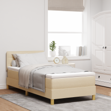 vidaXL Boxspring ágy matraccal és LED-del Krém 90x200 cm Szövet ágy és ágykellék