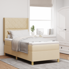 vidaXL Boxspring Ágy Matraccal és LED-del Krém 90x200 cm Szövet ágy és ágykellék