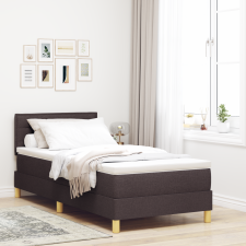 vidaXL Boxspring ágy matraccal és LED-del sötétbarna 90x190 cm szövet ágy és ágykellék