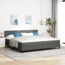 vidaXL Boxspring Ágy Matraccal és LED-del Sötétszürke 200x200 cm Szövet ágy és ágykellék