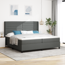 vidaXL Boxspring Ágy Matraccal és LED Fekete Szürke 200x200 cm Szövet ágy és ágykellék