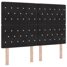 vidaXL Boxspring Ágy Matraccal és LED Fénnyel Fekete 140x190 cm Bársonyos (3343246) ágy és ágykellék