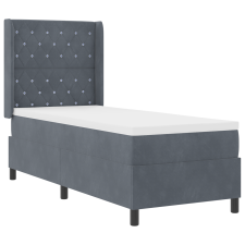 vidaXL Boxspring ágy matraccal és LED, sötétszürke, 80x200 cm, bársony (3343785) ágy és ágykellék