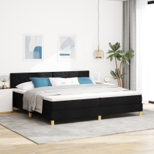 vidaXL Boxspring ágy matraccal és LED világítással, fekete, 200x200 cm, szövet ágy és ágykellék