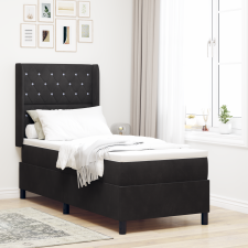 vidaXL Boxspring ágy matraccal és LED világítással Fekete 80x200 cm Bársony ágy és ágykellék