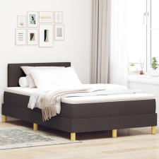 vidaXL Boxspring ágy matraccal és LED világítással, sötétbarna, 120x200 cm, szövet ágy és ágykellék